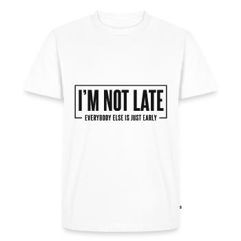 Je ne suis pas en retard - T-shirt Premium bio Homme - blanc - Devant - Nico (187cm)