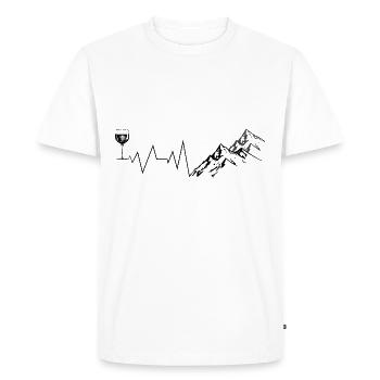 Heartbeat Mountains et vin - - T-shirt Premium bio Homme - blanc - Devant - Nico (187cm)