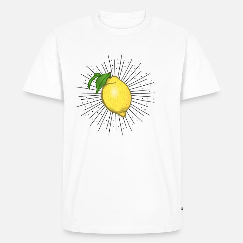 Zitrone - Männer Premium Bio T-Shirt - Weiß