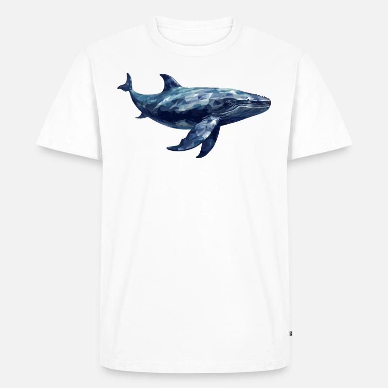 Pottwal Polygon Design - Männer Premium Bio T-Shirt - Weiß