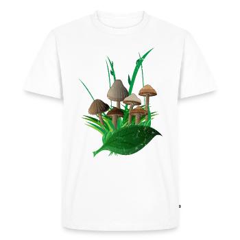 Botanical Wild Mushrooms Mushroom Picker Mycology - Men's Premium Organic T-Shirt - white - Front - Nico (187cm)