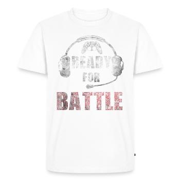 Gamer Gaming Gambling Gamer Ready For Battle - Men's Premium Organic T-Shirt - white - Front - Nico (187cm)
