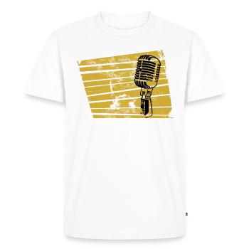 Microphone Microphone Musique Chanteur Chanteur - T-shirt Premium bio Homme - blanc - Devant - Nico (187cm)