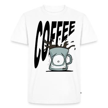 funny, coffee, coffee cup, coffee mug, office - Men's Premium Organic T-Shirt - white - Front - Nico (187cm)