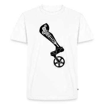 Cyclistes triathlètes biathlètes anti e-bike - T-shirt Premium bio Homme - blanc - Devant - Nico (187cm)