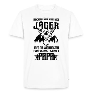Jäger Vater - Männer Premium Bio T-Shirt - Weiß - Vorne - Nico (187cm)