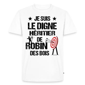 tir à l'arc - archer - T-shirt Premium bio Homme - blanc - Devant - Nico (187cm)