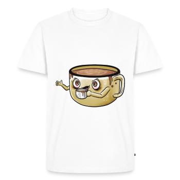 Les amateurs de café j’ai besoin de plus de café - T-shirt Premium bio Homme - blanc - Devant - Nico (187cm)