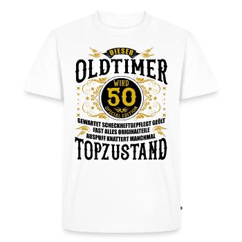 50 Geburtstag 50. Jubiläum 50 Ehrentag Geschenk - Männer Premium Bio T-Shirt - Weiß - Vorne - Nico (187cm)