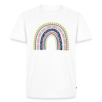 Boho Rainbow Coloré - T-shirt Premium bio Homme - blanc - Devant - Nico (187cm)