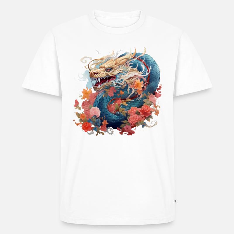 Cooler Drache - Männer Premium Bio T-Shirt - Weiß