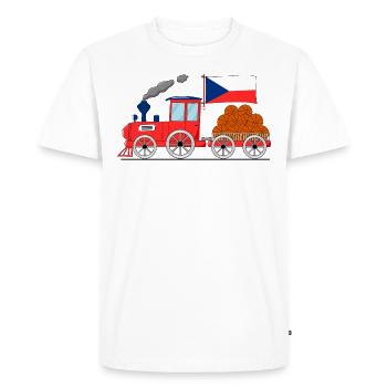 République tchèque Flag Basketball Railway - T-shirt Premium bio Homme - blanc - Devant - Nico (187cm)
