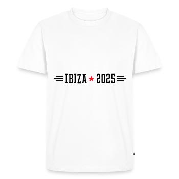 Ibiza 2025 - Men's Premium Organic T-Shirt - white - Front - Nico (187cm)