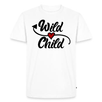 Wild Child Calligraphy with Heart - Men's Premium Organic T-Shirt - white - Front - Nico (187cm)