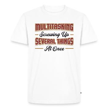 Multitasking Multiple Things - Men's Premium Organic T-Shirt - white - Front - Nico (187cm)