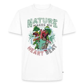 Nature makes my heart beat faster. - Men's Premium Organic T-Shirt - white - Front - Nico (187cm)