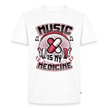 La musique est ma médecine Mélomanes - T-shirt Premium bio Homme - blanc - Devant - Nico (187cm)