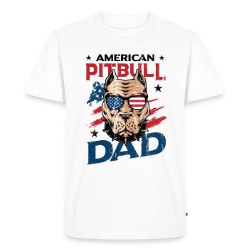 American Pitbull Dad July 4 - Men's Premium Organic T-Shirt - white - Front - Nico (187cm)