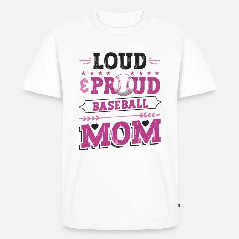 Laut und stolzer Baseball-Mutter - Männer Premium Bio T-Shirt - Weiß