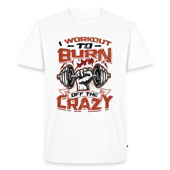 I train like a madman - Men's Premium Organic T-Shirt - white - Front - Nico (187cm)