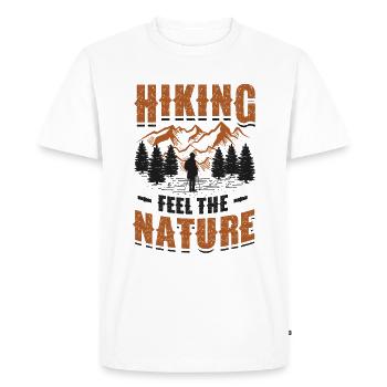 Feel The Nature, National Park, Hiking. - Men's Premium Organic T-Shirt - white - Front - Nico (187cm)