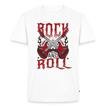 Rock'n'Roll - Men's Premium Organic T-Shirt - white - Front - Nico (187cm)