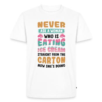 Sad Women Heartbreak Lovesickness Crème glacée - T-shirt Premium bio Homme - blanc - Devant - Nico (187cm)