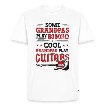 Les grands-pères cool jouent de la guitare - T-shirt Premium bio Homme - blanc - Devant - Nico (187cm)