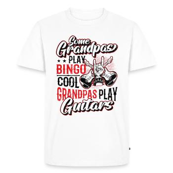 Les grands-pères cool jouent de la guitare - T-shirt Premium bio Homme - blanc - Devant - Nico (187cm)