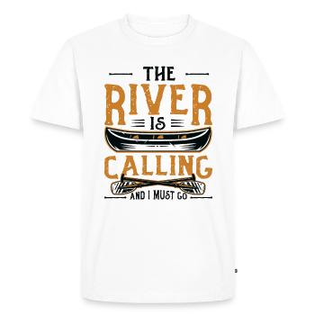 The River Is Calling And I Must Go Kayak Sport - Men's Premium Organic T-Shirt - white - Front - Nico (187cm)