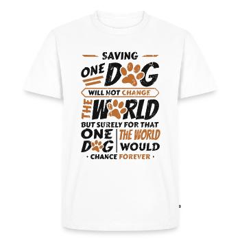 Saving One Dogs World Animal Rescue, niche pour chiens. - T-shirt Premium bio Homme - blanc - Devant - Nico (187cm)