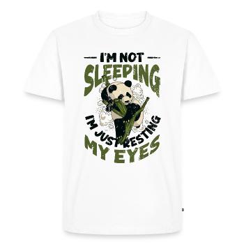 Je ne dors pas, je repose juste mes yeux. - T-shirt Premium bio Homme - blanc - Devant - Nico (187cm)