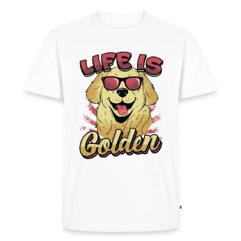 Life is golden - Golden Retriever - Men's Premium Organic T-Shirt - white - Front - Nico (187cm)