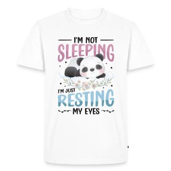 Je ne dors pas, je repose juste mes yeux. - T-shirt Premium bio Homme - blanc - Devant - Nico (187cm)