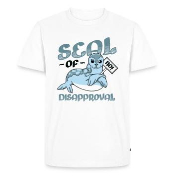 Seal of rejection say no. - Men's Premium Organic T-Shirt - white - Front - Nico (187cm)