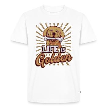 Life is golden - Golden Retriever - Men's Premium Organic T-Shirt - white - Front - Nico (187cm)