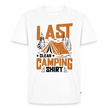Drôle de câpre, dernier camping propre. - T-shirt Premium bio Homme - blanc - Devant - Nico (187cm)