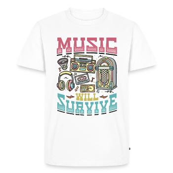 Music will survive the music of the old school - Men's Premium Organic T-Shirt - white - Front - Nico (187cm)