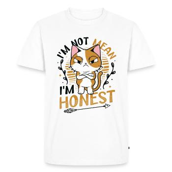 I'm Not Mean I'm Honest Straight Talker - Men's Premium Organic T-Shirt - white - Front - Nico (187cm)