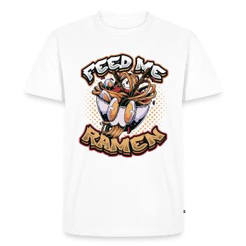 Feed Me Ramen Noodles - Men's Premium Organic T-Shirt - white - Front - Nico (187cm)