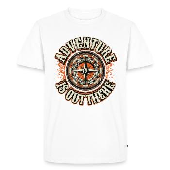 Adventure is out there. - Men's Premium Organic T-Shirt - white - Front - Nico (187cm)