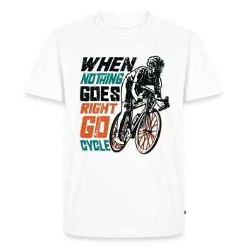 Quand rien ne va bien, allez faire du vélo, du vélo. - T-shirt Premium bio Homme - blanc - Devant - Nico (187cm)