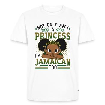 Jamaican Princess, I am Jamaican. - Men's Premium Organic T-Shirt - white - Front - Nico (187cm)
