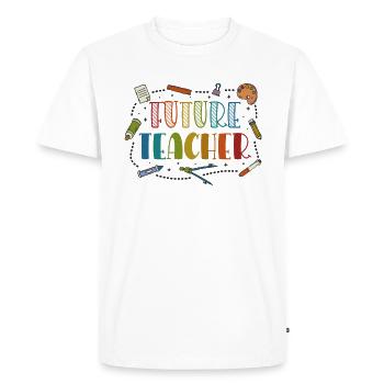 Future Teacher Costume for Kids - Men's Premium Organic T-Shirt - white - Front - Nico (187cm)