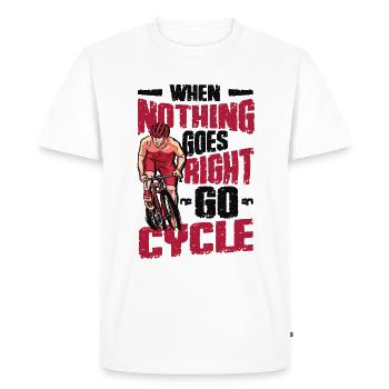 Quand rien ne va bien, allez faire du vélo, du vélo. - T-shirt Premium bio Homme - blanc - Devant - Nico (187cm)