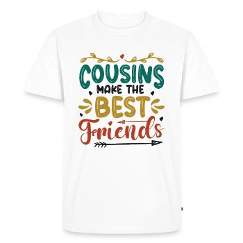 Les cousins sont les meilleurs amis, l’équipage cousin. - T-shirt Premium bio Homme - blanc - Devant - Nico (187cm)