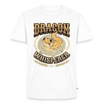 Dragon barbu, chuchoteur, amoureux des reptiles. - T-shirt Premium bio Homme - blanc - Devant - Nico (187cm)