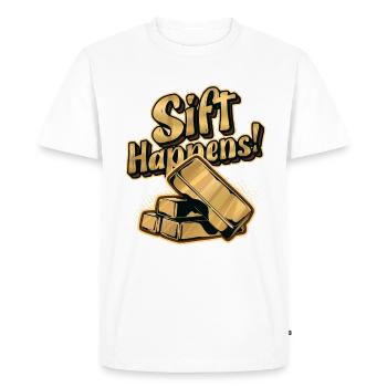Le tamisage se produit dans l’extraction de l’orpaillage des chercheurs d’or - T-shirt Premium bio Homme - blanc - Devant - Nico (187cm)