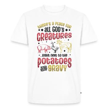 Créatures de Dieu - T-shirt Premium bio Homme - blanc - Devant - Nico (187cm)