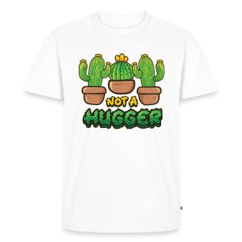 No hugging cactus - Men's Premium Organic T-Shirt - white - Front - Nico (187cm)